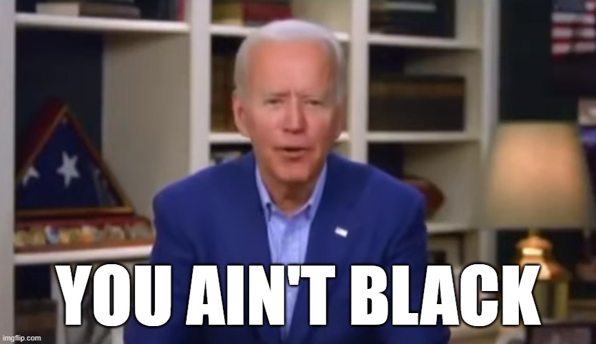 You No Negra | YOU AIN'T BLACK | image tagged in joe biden,creepy joe biden,biden,president_joe_biden,black,racist | made w/ Imgflip meme maker
