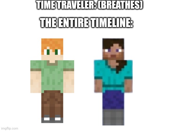 Why did i make this | TIME TRAVELER: (BREATHES); THE ENTIRE TIMELINE: | made w/ Imgflip meme maker
