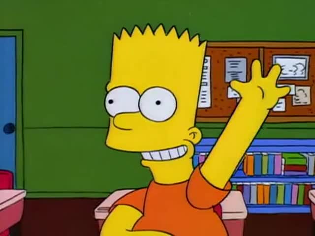 Bart hand raised (Simpsons) Blank Meme Template