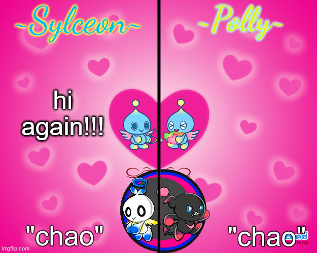 sylceon and polly temp | hi again!!! | image tagged in sylceon and polly temp | made w/ Imgflip meme maker
