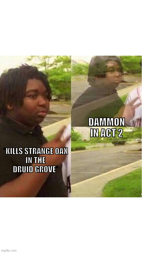 BG3 Karlach is out of reach now ;-; | DAMMON IN ACT 2; *KILLS STRANGE OAX
 IN THE 
DRUID GROVE* | image tagged in peace out | made w/ Imgflip meme maker