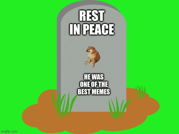 Rest in peace Cheems (please spam f in the chat) | REST IN PEACE; HE WAS ONE OF THE BEST MEMES | image tagged in press f to pay respects,memorial | made w/ Imgflip meme maker