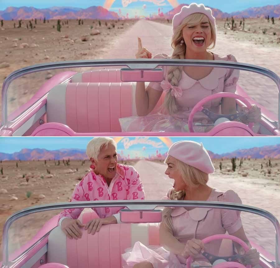 High Quality Barbie and Ken in a car Blank Meme Template