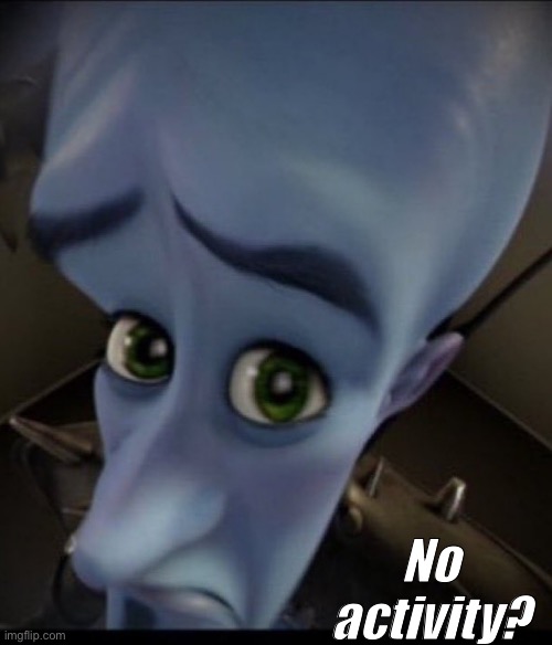 sad megaman | No activity? | image tagged in sad megaman | made w/ Imgflip meme maker