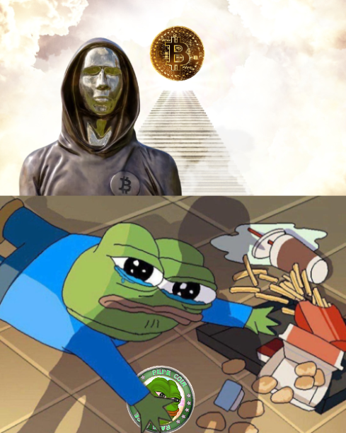Pepe & Satoshi Blank Meme Template