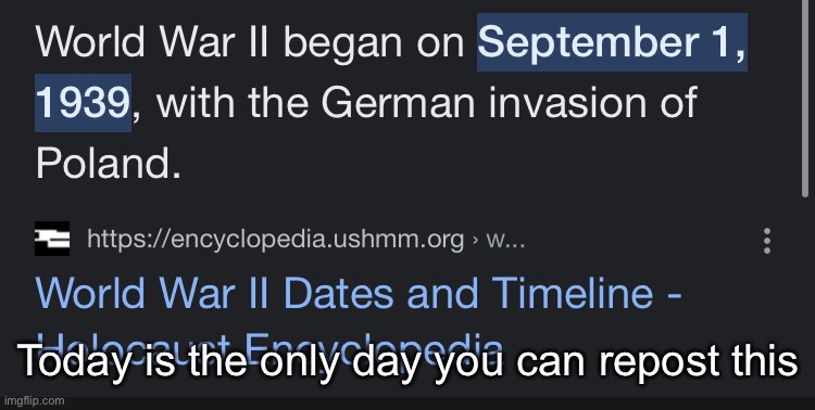 Today is the only day you can repost this | made w/ Imgflip meme maker