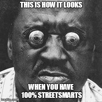 THIS IS HOW IT LOOKS WHEN YOU HAVE 100% STREETSMARTS | made w/ Imgflip meme maker