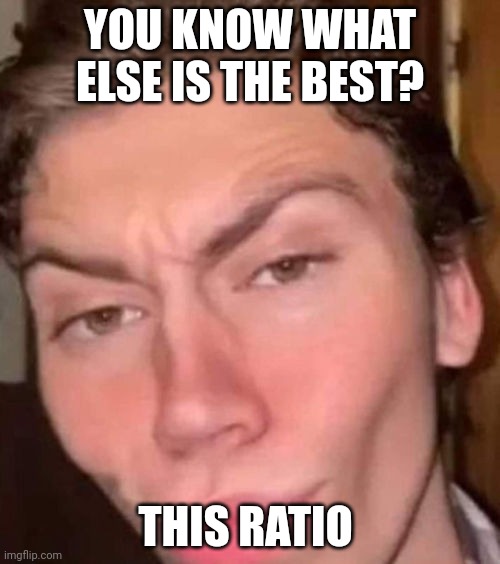 Rizz | YOU KNOW WHAT ELSE IS THE BEST? THIS RATIO | image tagged in rizz | made w/ Imgflip meme maker
