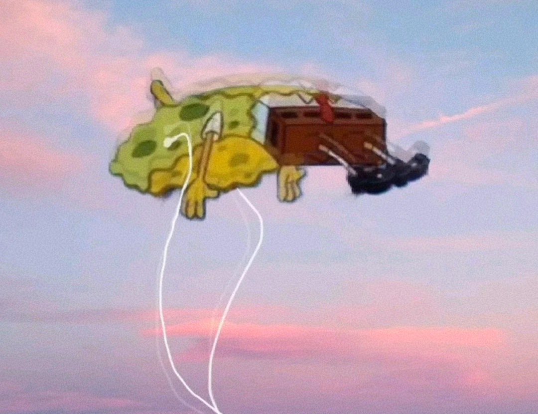 High Quality spongebob listening to music Blank Meme Template