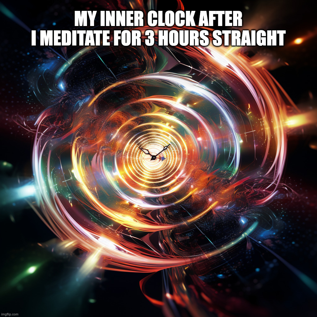 3 hours straight meditation inner clock | MY INNER CLOCK AFTER
I MEDITATE FOR 3 HOURS STRAIGHT | image tagged in meditation | made w/ Imgflip meme maker