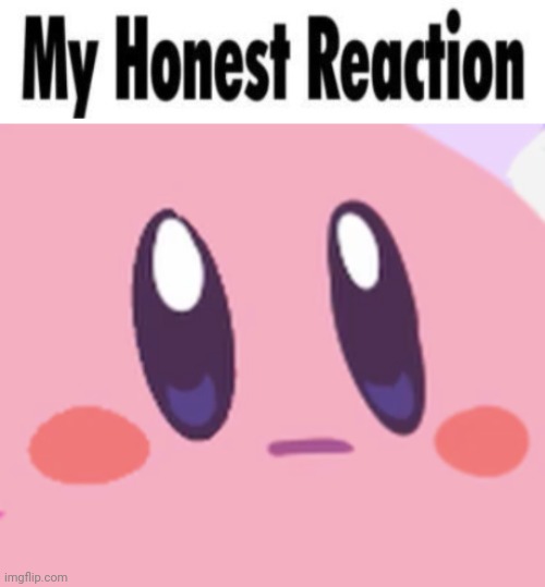 image tagged in my honest reaction cropped,blank kirby face | made w/ Imgflip meme maker
