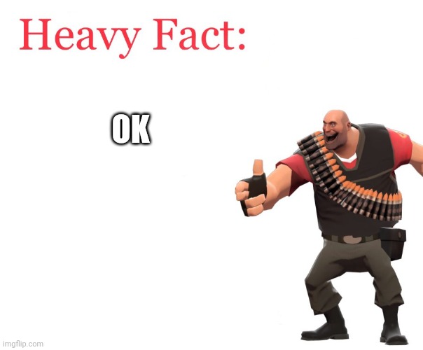 Heavy Fact | OK | image tagged in heavy fact | made w/ Imgflip meme maker