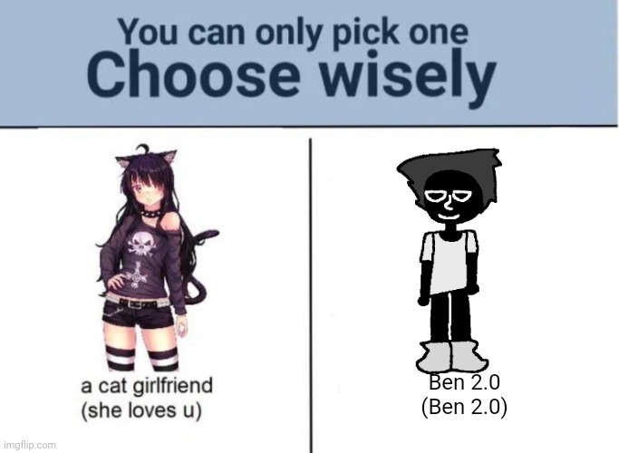 Choose wisely | Ben 2.0
(Ben 2.0) | image tagged in choose wisely | made w/ Imgflip meme maker