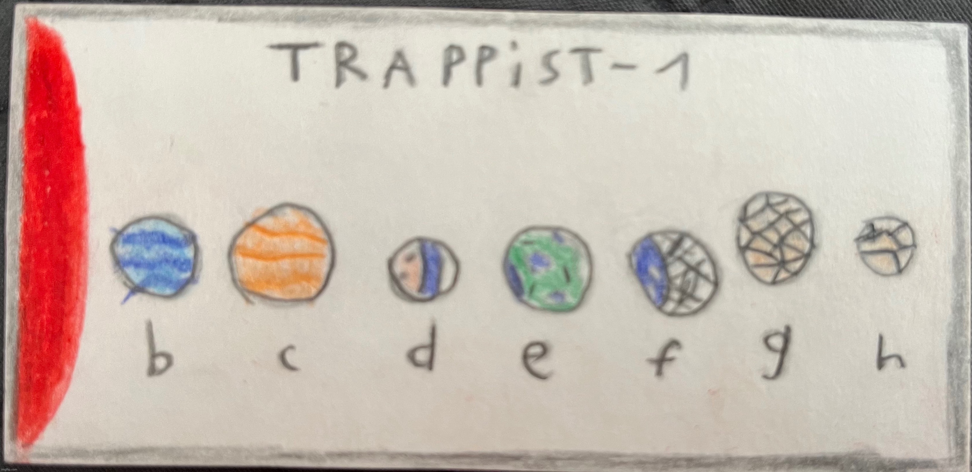 a very old (and thus outdated) drawing i made of my favourite star system | image tagged in drawing,drawings,trappist-1,trappist1,yes | made w/ Imgflip meme maker