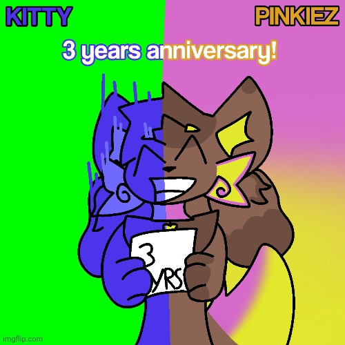 Made this yesterday | image tagged in kittydog,3rd channel anniversary,youtube,drawing,art,idk | made w/ Imgflip meme maker
