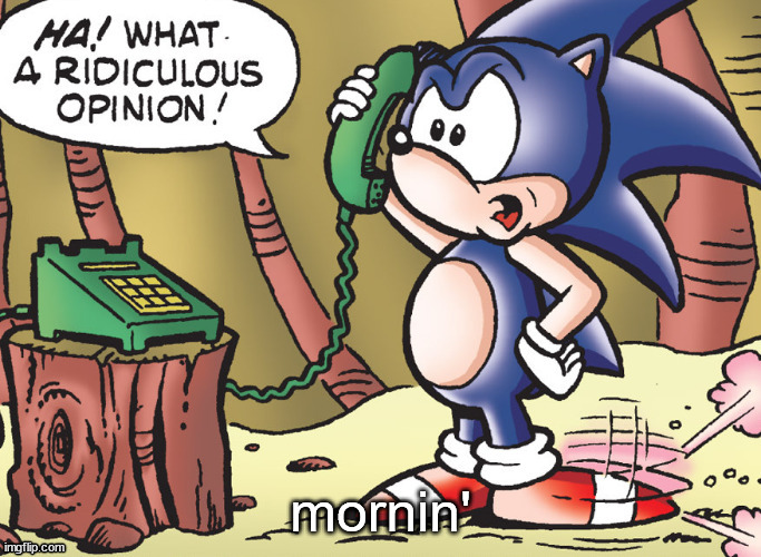 what a ridiculous opinion | mornin' | image tagged in what a ridiculous opinion | made w/ Imgflip meme maker