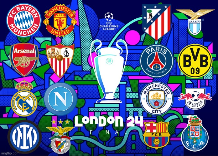 QUALIFIED Clubs into Round of 16 of the UEFA Champions League 2023/24 (in my opinion) | image tagged in champions league,manchester city,arsenal,bayern munich,real madrid,futbol | made w/ Imgflip meme maker