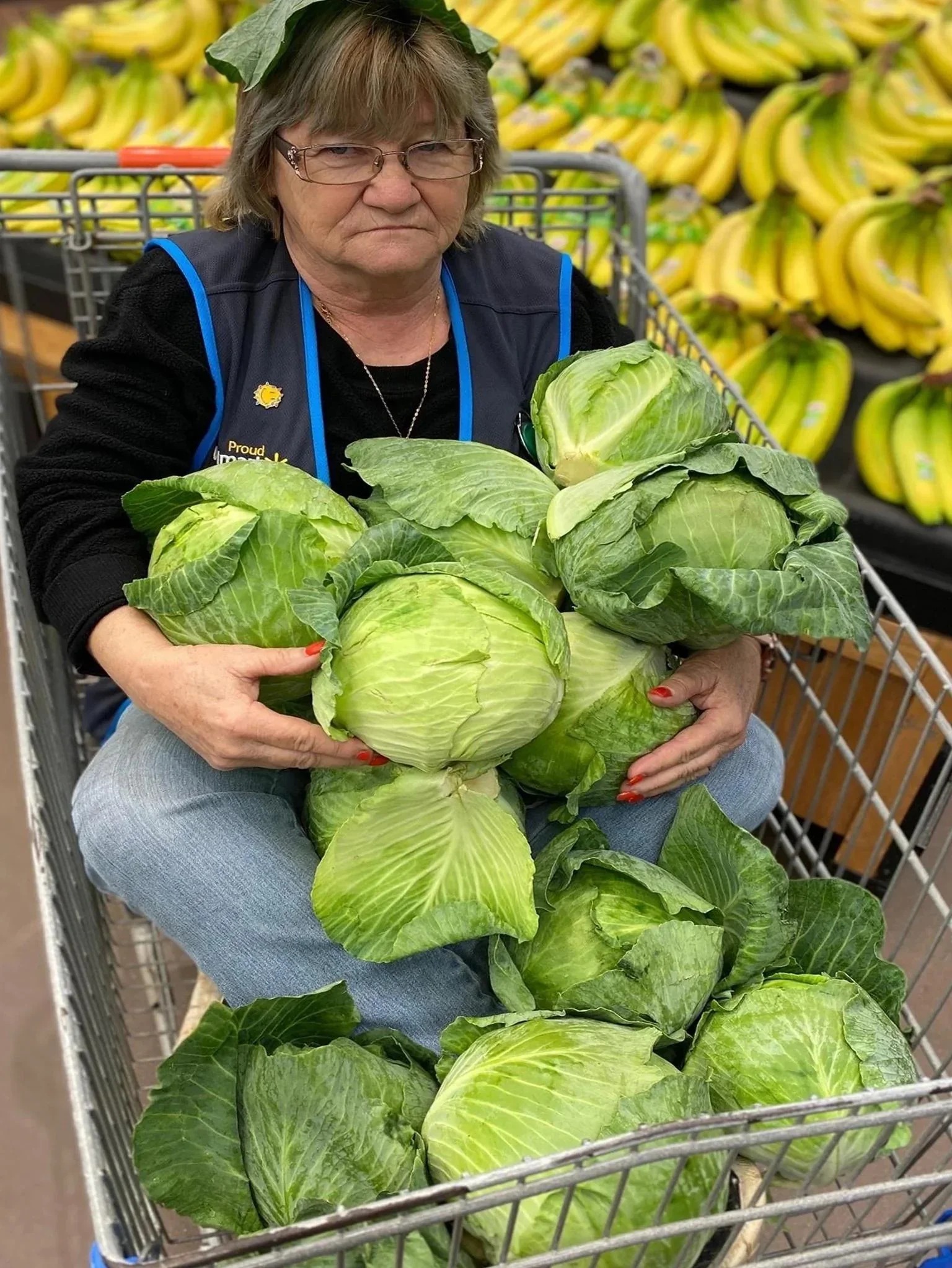 Cabbage Retail Worker Blank Meme Template