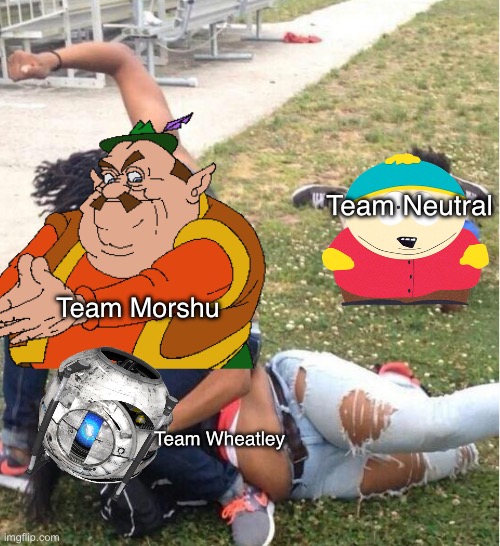 This is true LMAO | Team Neutral; Team Morshu; Team Wheatley | image tagged in guy recording a fight | made w/ Imgflip meme maker