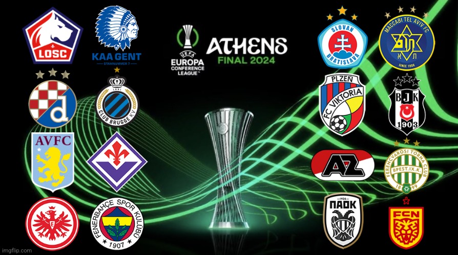 QUALIFIED Clubs into Round of 16 and KO Play-Offs of the UEFA Europa Conference League 2023/24 (in my opinion) | image tagged in fiorentina,frankfurt,aston villa,conference league,futbol | made w/ Imgflip meme maker