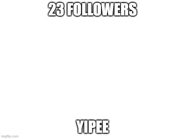 23 FOLLOWERS; YIPEE | made w/ Imgflip meme maker