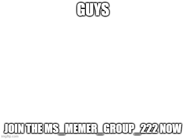 GUYS; JOIN THE MS_MEMER_GROUP_222 NOW | made w/ Imgflip meme maker