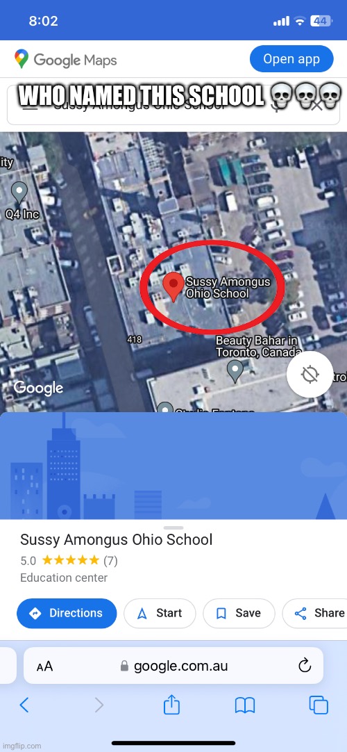 I found the school that every kid wants to go to | WHO NAMED THIS SCHOOL 💀💀💀 | image tagged in memes,funny,school,sussy,ohio,google maps | made w/ Imgflip meme maker