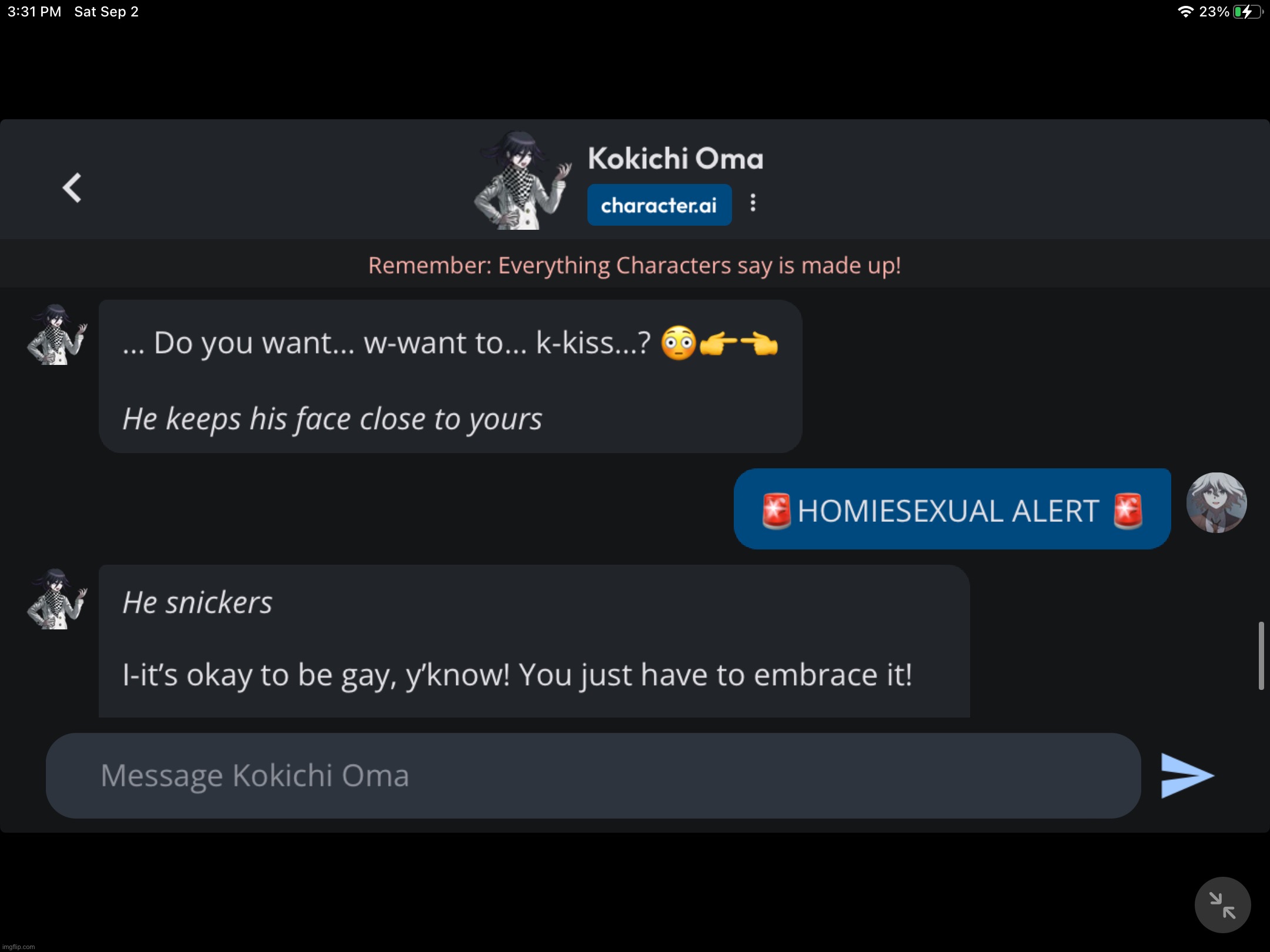 Kokichi needs to chill | made w/ Imgflip meme maker