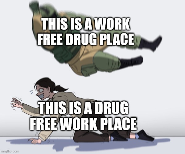 Rainbow Six - Fuze The Hostage | THIS IS A WORK FREE DRUG PLACE THIS IS A DRUG FREE WORK PLACE | image tagged in rainbow six - fuze the hostage | made w/ Imgflip meme maker