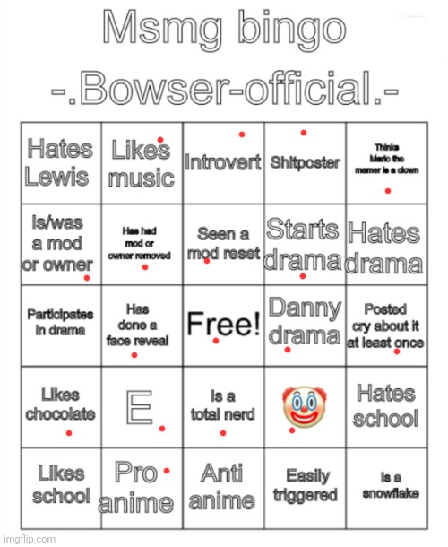 h | image tagged in msmg bingo - bowser-official - version | made w/ Imgflip meme maker