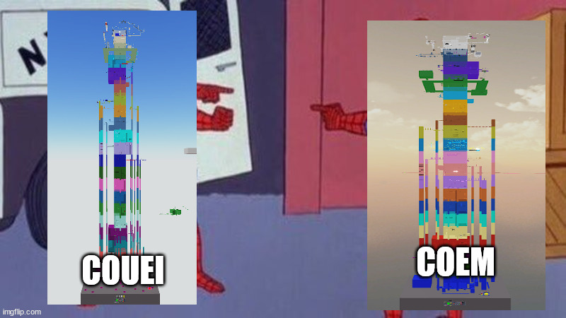 CoUEI and CoEM are too identical | COEM; COUEI | image tagged in jtoh,roblox,jukes tower of hell | made w/ Imgflip meme maker