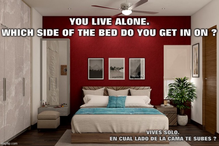 image tagged in bed,bedroom,single,alone,home,sleep | made w/ Imgflip meme maker