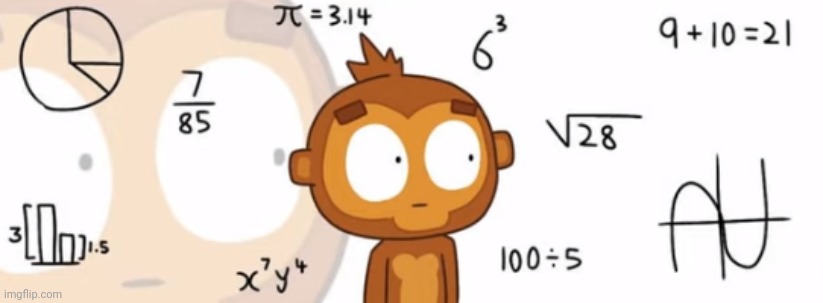 He be thinking | image tagged in bloons td6 monkey doing math | made w/ Imgflip meme maker