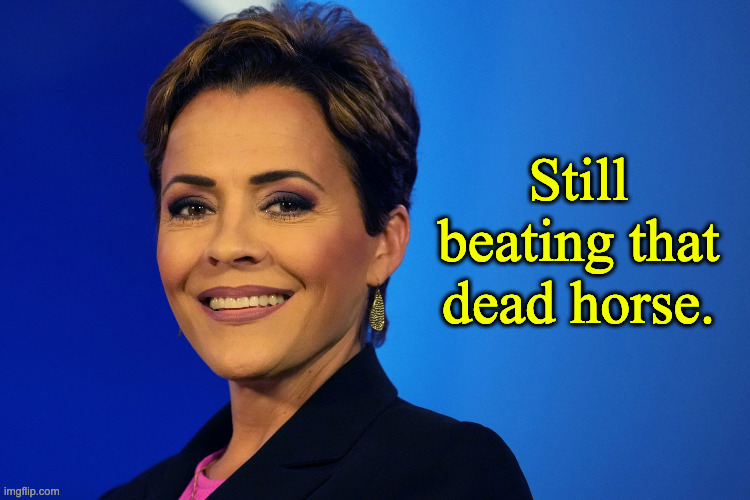 kari lake | Still beating that dead horse. | image tagged in kari lake | made w/ Imgflip meme maker