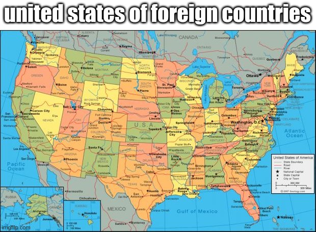 very few of you will get this. | united states of foreign countries | image tagged in map of united states,japan,japanese | made w/ Imgflip meme maker