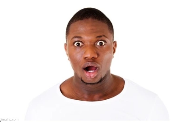 Shocked black man | image tagged in shocked black man | made w/ Imgflip meme maker