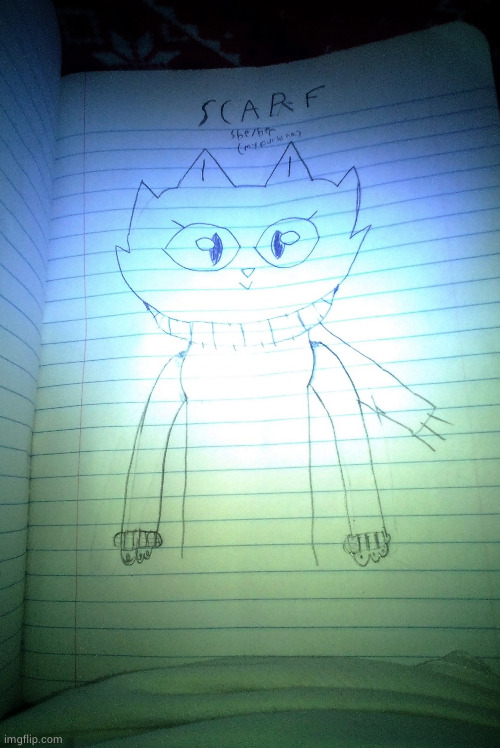 Made some changes to my drawing of Scarf. Not fully done with v2,but I'm close. | image tagged in scarf drawn by scarf v2 | made w/ Imgflip meme maker