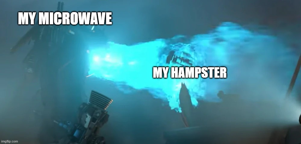 relatable | MY MICROWAVE; MY HAMPSTER | image tagged in titan cameraman | made w/ Imgflip meme maker