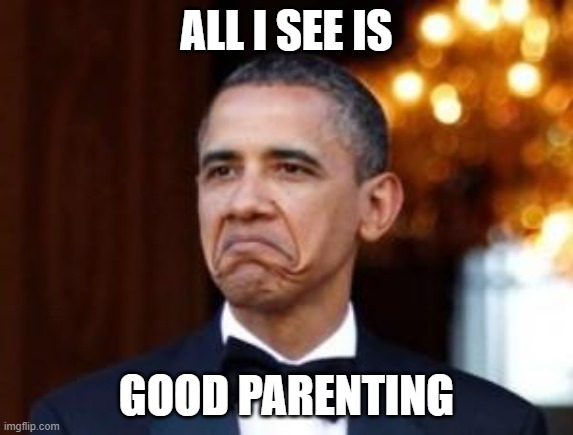 obama not bad | ALL I SEE IS GOOD PARENTING | image tagged in obama not bad | made w/ Imgflip meme maker