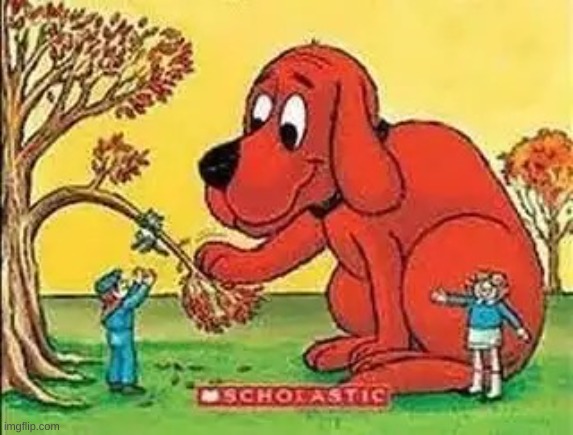 Clifford Yeets Cat | image tagged in clifford yeets cat | made w/ Imgflip meme maker