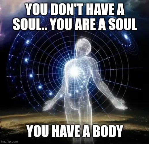 Soul | YOU DON'T HAVE A SOUL.. YOU ARE A SOUL; YOU HAVE A BODY | image tagged in soul | made w/ Imgflip meme maker