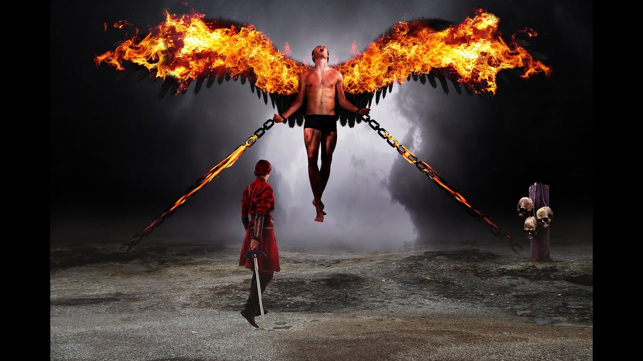 Satan in chains Blank Meme Template