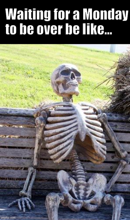 They’re so long! | Waiting for a Monday to be over be like... | image tagged in memes,waiting skeleton | made w/ Imgflip meme maker