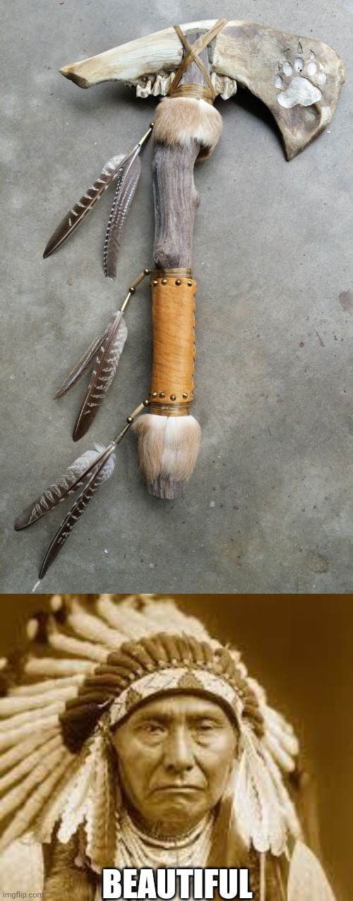 JAW BONE AXE | BEAUTIFUL | image tagged in native american,bones,axe,weapons | made w/ Imgflip meme maker