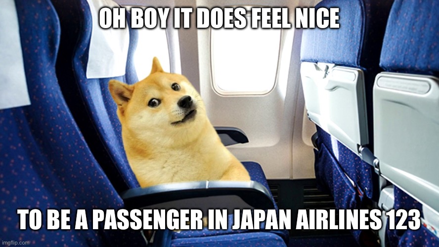 rip japan airlines flight 123 victims | OH BOY IT DOES FEEL NICE; TO BE A PASSENGER IN JAPAN AIRLINES 123 | image tagged in japan,shit | made w/ Imgflip meme maker