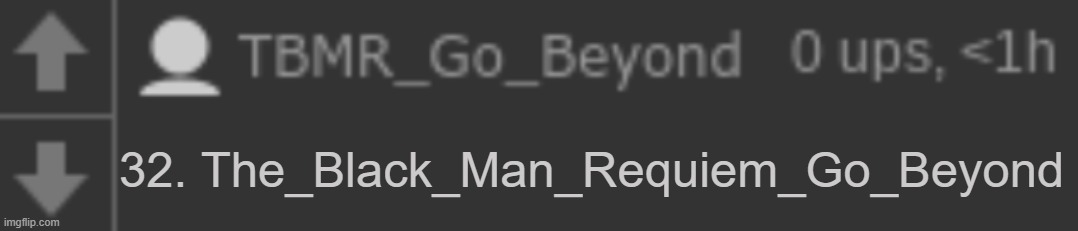 TBMR_Go_Beyond blank comment | 32. The_Black_Man_Requiem_Go_Beyond | image tagged in tbmr_go_beyond blank comment | made w/ Imgflip meme maker