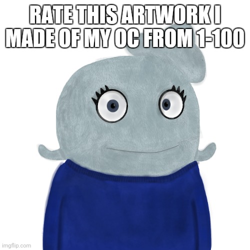 I use it all the time but I was peeps' opinion on it | RATE THIS ARTWORK I MADE OF MY OC FROM 1-100 | image tagged in blueworld twitter | made w/ Imgflip meme maker