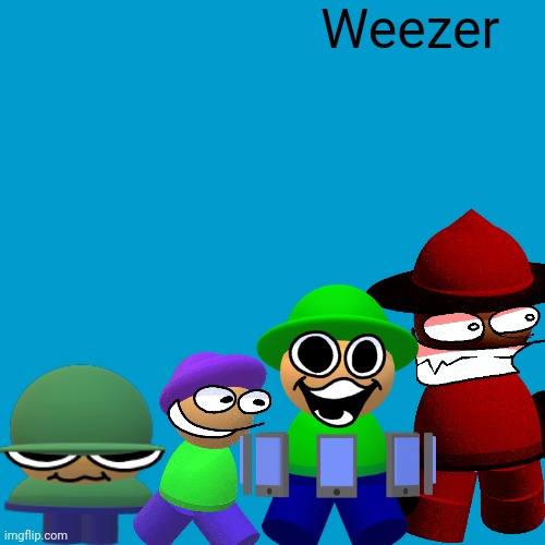 Real | Weezer | image tagged in blank weezer blue album edit | made w/ Imgflip meme maker