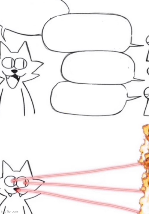 High Quality cat laser people Blank Meme Template