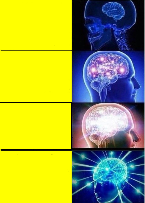 High Quality Brain Meme (Yellow) Blank Meme Template